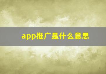 app推广是什么意思