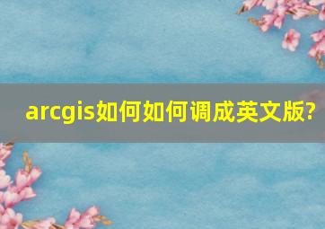 arcgis如何如何调成英文版?