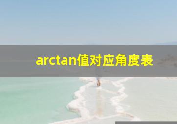 arctan值对应角度表(
