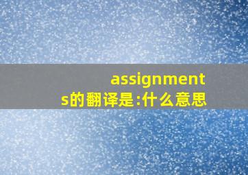 assignments的翻译是:什么意思