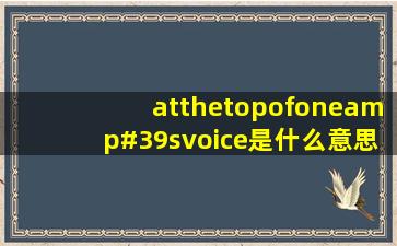 atthetopofone'svoice是什么意思