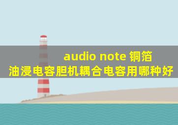 audio note 铜箔油浸电容胆机耦合电容用哪种好