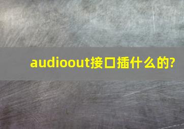 audioout接口插什么的?