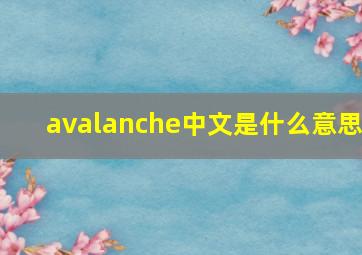 avalanche中文是什么意思