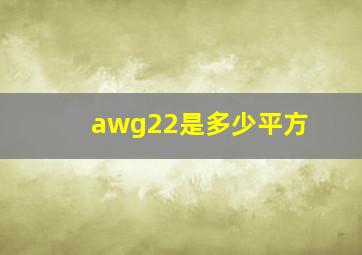 awg22是多少平方