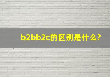 b2bb2c的区别是什么?