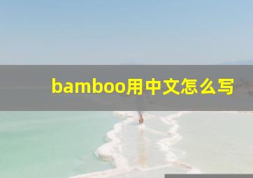 bamboo用中文怎么写