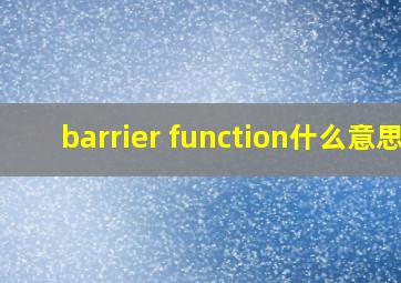 barrier function什么意思