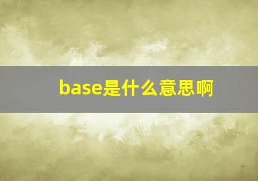 base是什么意思啊