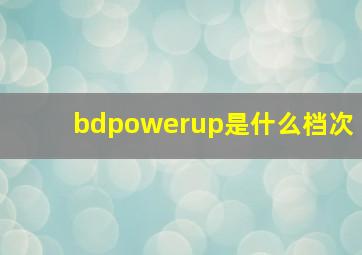 bdpowerup是什么档次