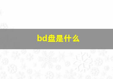 bd盘是什么