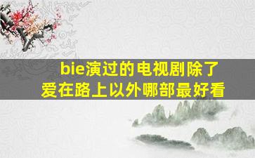 bie演过的电视剧除了《爱在路上》以外哪部最好看(