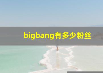 bigbang有多少粉丝