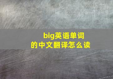 big英语单词的中文翻译怎么读