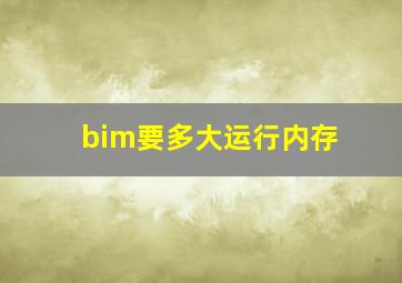 bim要多大运行内存