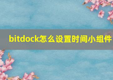 bitdock怎么设置时间小组件