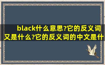 black什么意思?它的反义词又是什么?它的反义词的中文是什么?