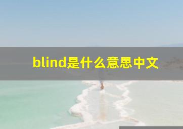 blind是什么意思中文