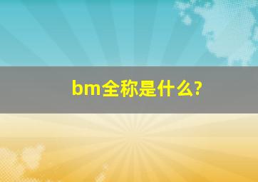 bm全称是什么?