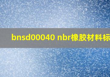 bnsd00040 nbr橡胶材料标准 