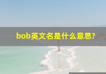 bob英文名是什么意思?