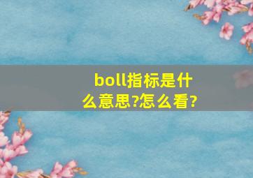 boll指标是什么意思?怎么看?