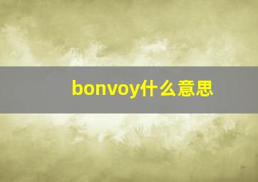 bonvoy什么意思