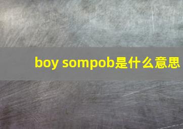 boy sompob是什么意思