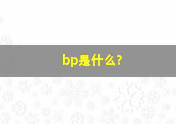 bp是什么?