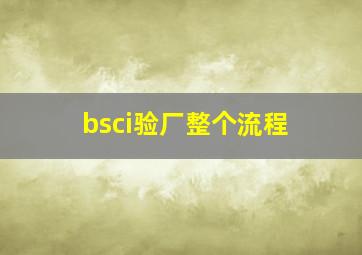 bsci验厂整个流程