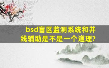 bsd盲区监测系统和并线辅助是不是一个道理?