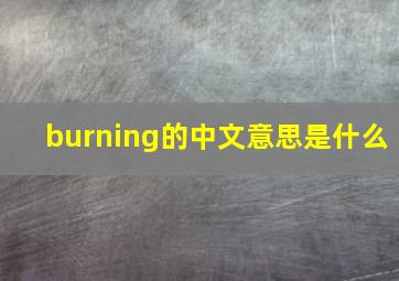 burning的中文意思是什么(