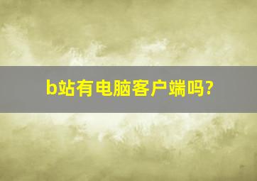 b站有电脑客户端吗?