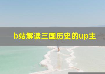 b站解读三国历史的up主