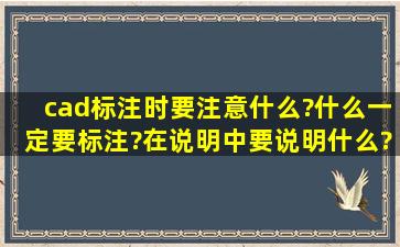 cad标注时,要注意什么?什么一定要标注?在说明中要说明什么?