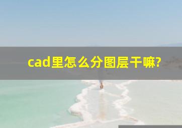 cad里怎么分图层干嘛?