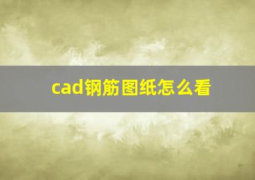 cad钢筋图纸怎么看