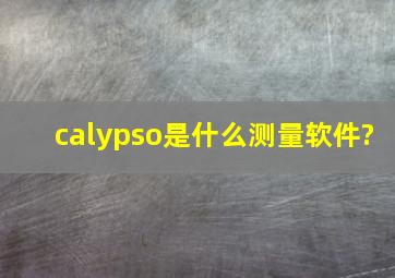 calypso是什么测量软件?