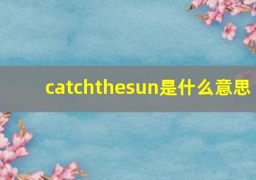 catchthesun是什么意思