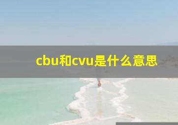 cbu和cvu是什么意思