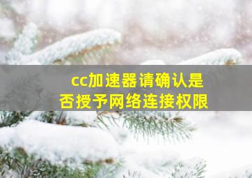 cc加速器请确认是否授予网络连接权限