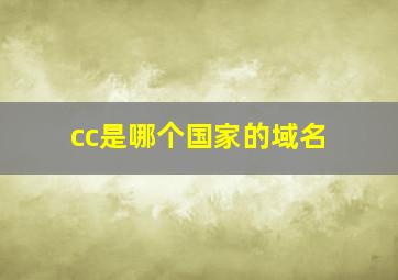 cc是哪个国家的域名