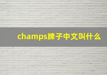 champs牌子中文叫什么