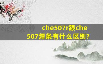 che507r跟che507焊条有什么区别?