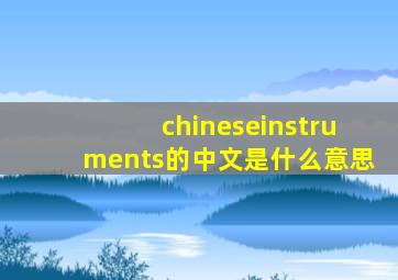 chineseinstruments的中文是什么意思