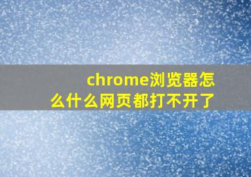 chrome浏览器怎么什么网页都打不开了