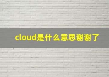 cloud是什么意思谢谢了