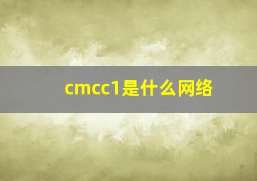 cmcc1是什么网络