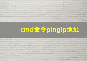 cmd命令pingip地址