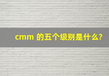 cmm 的五个级别是什么?